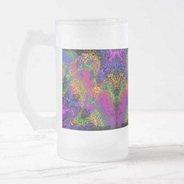 Taza De Cristal Esmerilado Cielo Espacial Bajo El Agua (Izquierda)
