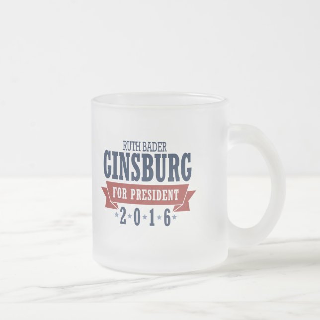 Taza De Cristal Esmerilado Cinta certificada de Ruth Bader Ginsburg 2016 (Derecha)