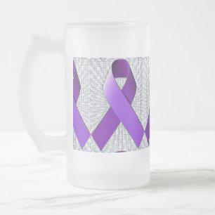 Taza De Cristal Esmerilado Cinta de Alzheimer de Pop Art
