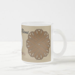 Taza De Cristal Esmerilado Cinta de flores marrones, por Kenneth Yoncich