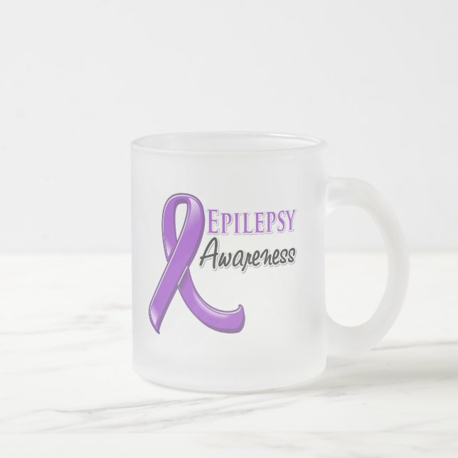 Taza De Cristal Esmerilado Cinta de la conciencia de la epilepsia (Derecha)