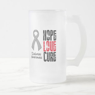 Taza De Cristal Esmerilado Cinta de la curación del amor de la esperanza de