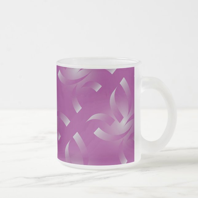 Taza De Cristal Esmerilado Cintas magenta (Derecha)