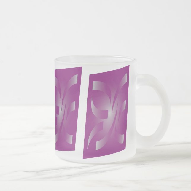 Taza De Cristal Esmerilado Cintas magenta (Derecha)