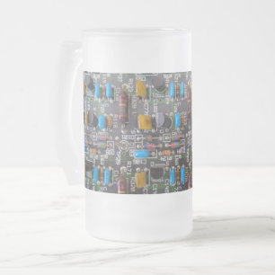 Taza De Cristal Esmerilado Circuito Frosted 16 oz Frosted Glass Mug