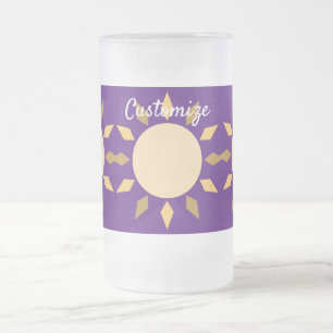 Taza De Cristal Esmerilado Círculo solar geométrico Thunder_Cove