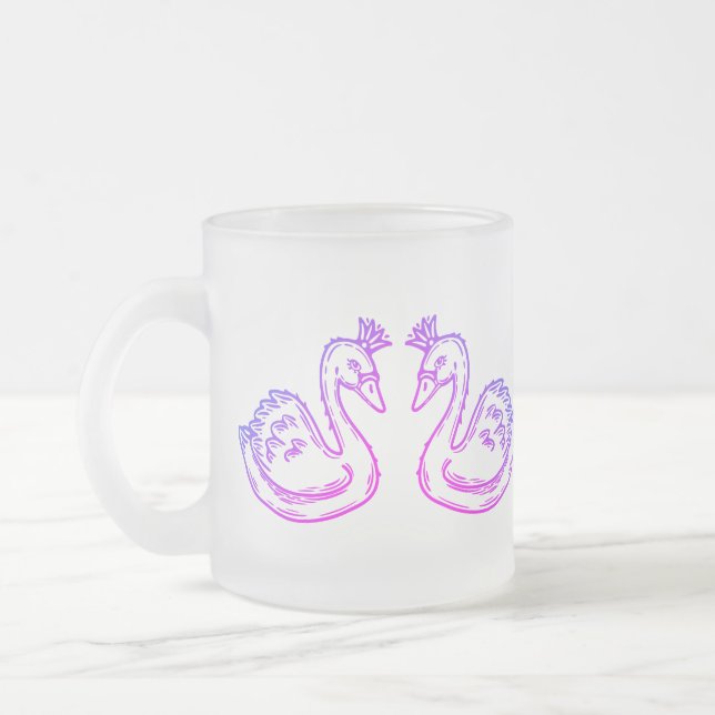 Taza De Cristal Esmerilado Cisne en la corona (Izquierda)