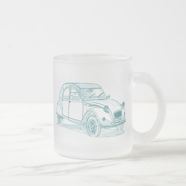 TAZA DE CRISTAL ESMERILADO CIT 2CV (Derecha)