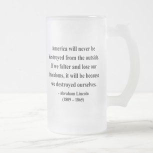 Taza De Cristal Esmerilado Cita 1a de Abraham Lincoln