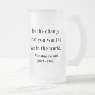 Taza De Cristal Esmerilado Cita 1a de Gandhi