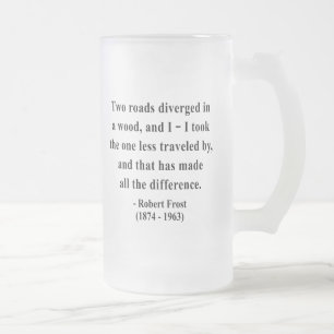 Taza De Cristal Esmerilado Cita 1a de Robert Frost