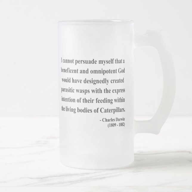 Taza De Cristal Esmerilado Cita 2a de Charles Darwin (Derecha)