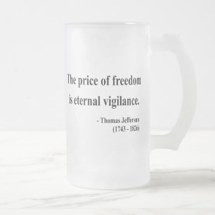 Taza De Cristal Esmerilado Cita 2a de Thomas Jefferson