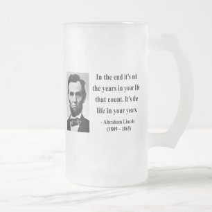 Taza De Cristal Esmerilado Cita 2b de Abraham Lincoln