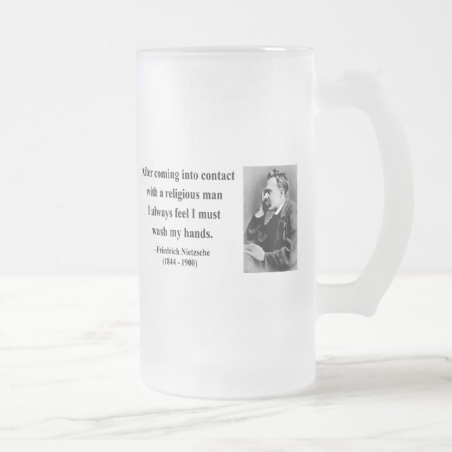 Taza De Cristal Esmerilado Cita 3b de Nietzsche (Derecha)