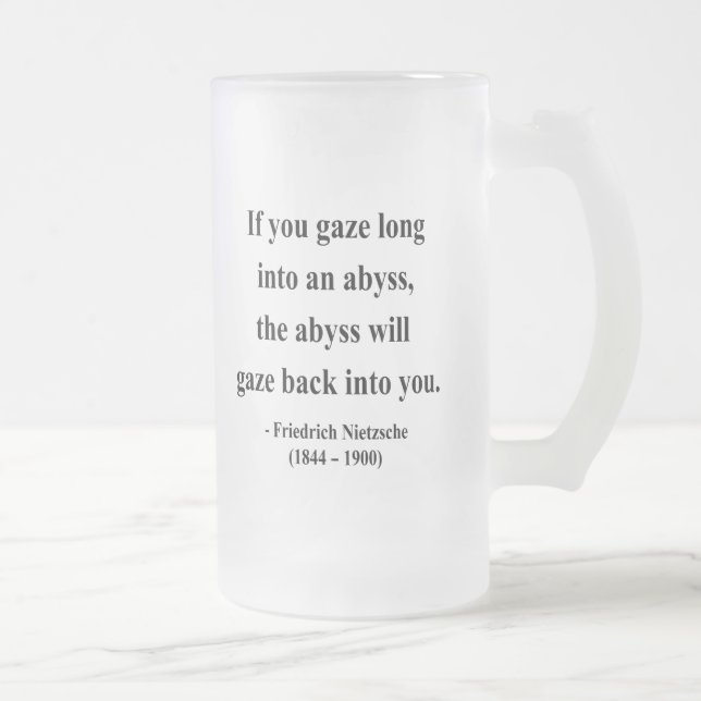 Taza De Cristal Esmerilado Cita 4a de Nietzsche (Derecha)