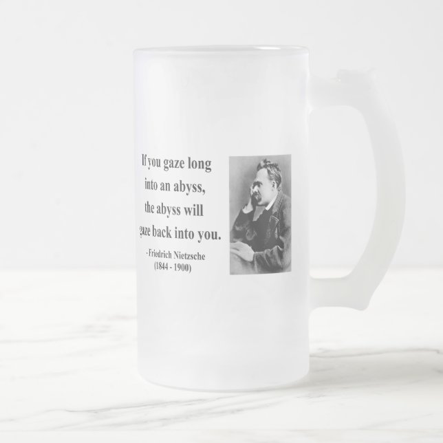 Taza De Cristal Esmerilado Cita 4b de Nietzsche (Derecha)