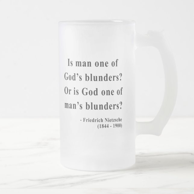 Taza De Cristal Esmerilado Cita 6a de Nietzsche (Derecha)