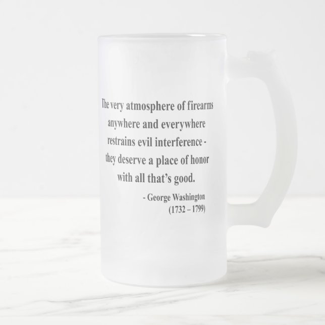 Taza De Cristal Esmerilado Cita 7a de George Washington (Derecha)