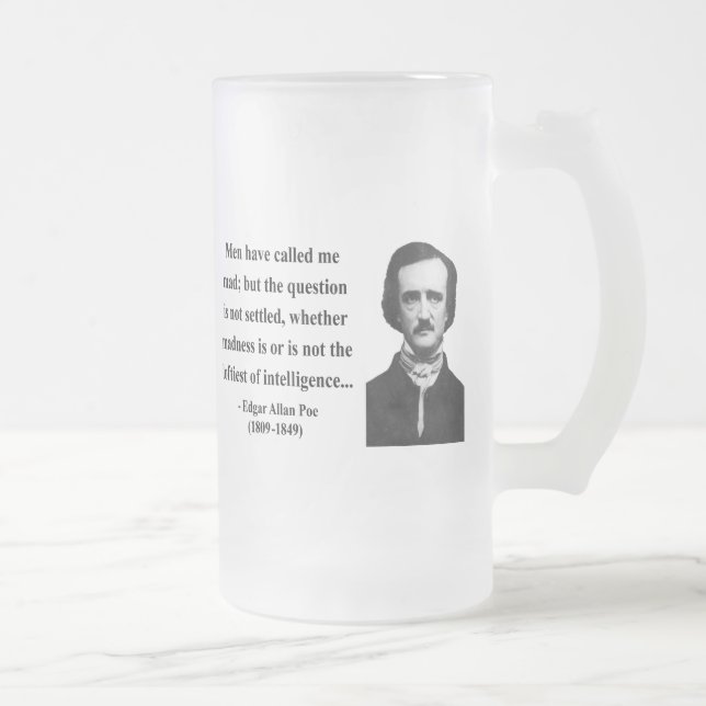 Taza De Cristal Esmerilado Cita 9b de Edgar Allen Poe (Derecha)
