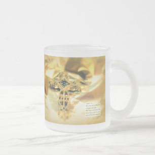 Taza De Cristal Esmerilado Cita cruzada y bíblica - Navidades