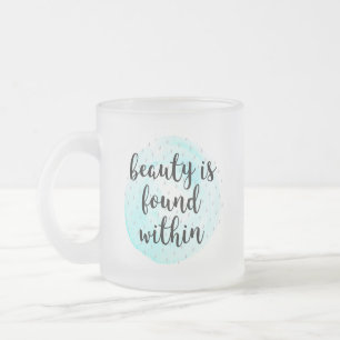 Taza De Cristal Esmerilado Cita de belleza acuarela