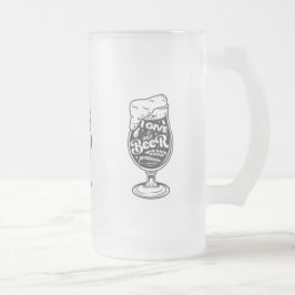Taza De Cristal Esmerilado Cita de cerveza de vidrio escarpado Mug