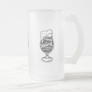 Taza De Cristal Esmerilado Cita de cerveza de vidrio escarpado Mug