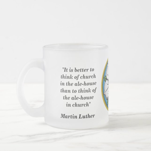 Taza De Cristal Esmerilado Cita de cerveza Martin Luther (Izquierda)