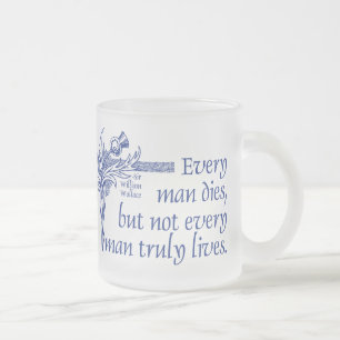 Taza De Cristal Esmerilado Cita de Escocia, sir William Wallace, cardo