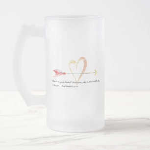 Taza De Cristal Esmerilado Cita de Heart Emerson