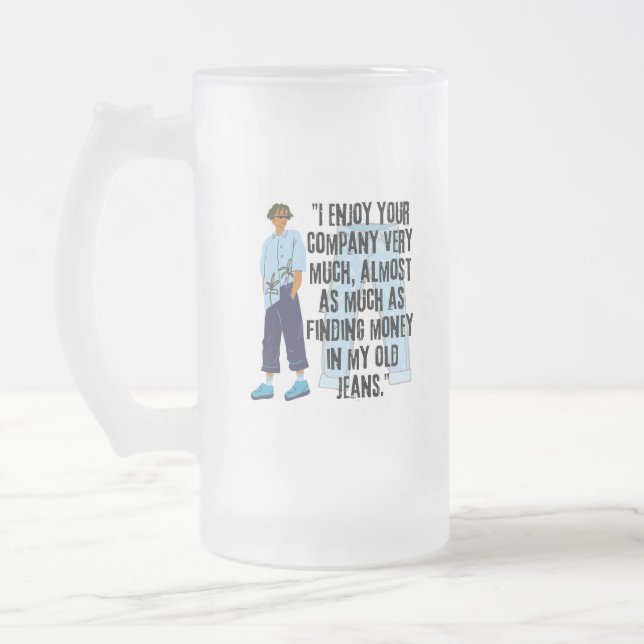 TAZA DE CRISTAL ESMERILADO CITA DE JEANS (Izquierda)
