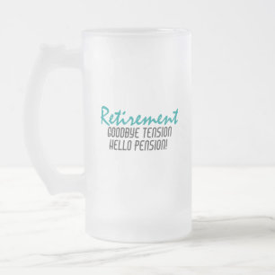 Taza De Cristal Esmerilado Cita de jubilación divertida