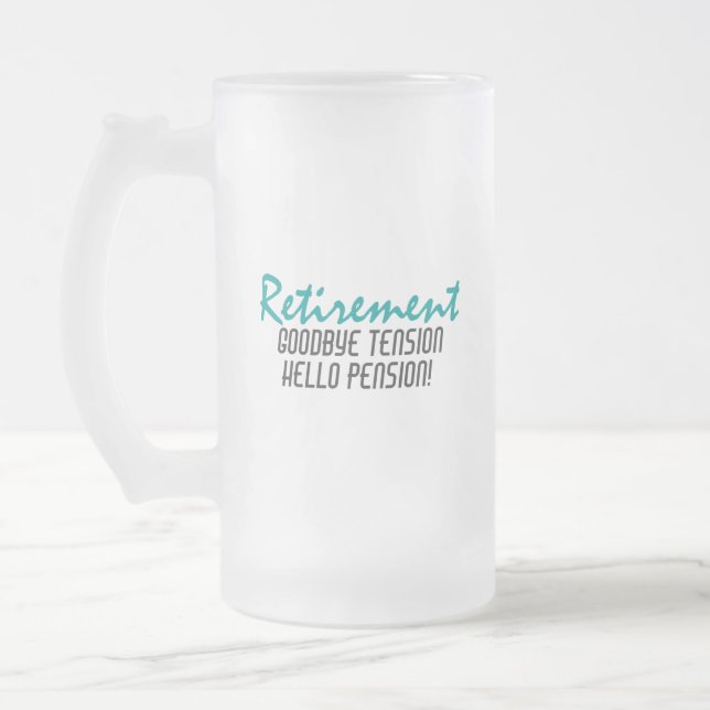 Taza De Cristal Esmerilado Cita de jubilación divertida (Izquierda)