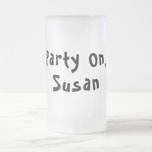 Taza De Cristal Esmerilado Cita de nombre personalizado para fiesta