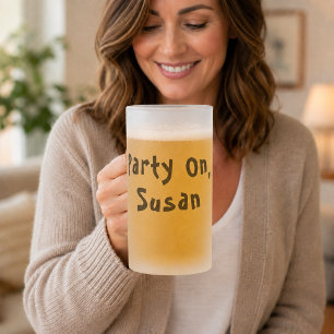 Taza De Cristal Esmerilado Cita de nombre personalizado para fiesta