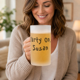 Taza De Cristal Esmerilado Cita de nombre personalizado para fiesta