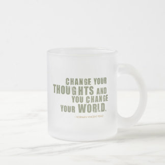Taza De Cristal Esmerilado Cita de Norman Vincent Peale