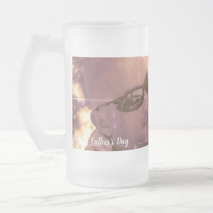 Taza De Cristal Esmerilado Cita del Día del Padre con Foto