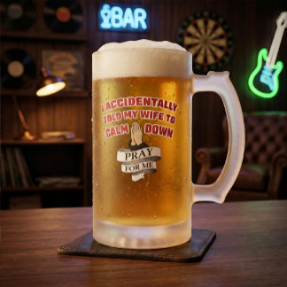 Taza De Cristal Esmerilado Cita Divertida de Esposo - Reza por Mí