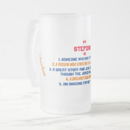 Taza De Cristal Esmerilado Cita divertida de mi padrastro