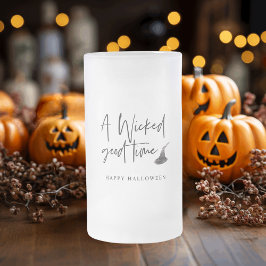 Taza De Cristal Esmerilado Cita Moderna De Buen Momento | Feliz Halloween