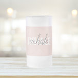 Taza De Cristal Esmerilado Cita moderna de inhalación por inhalación de tinta<br><div class="desc">Cita moderna de inhalación por inhalación de tinta rosada en el pasto</div>