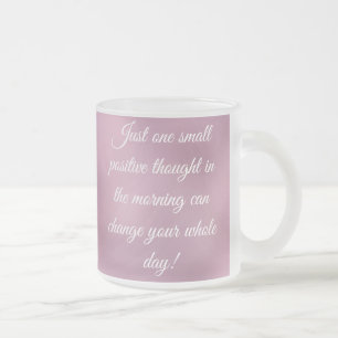 TAZA DE CRISTAL ESMERILADO CITA MOTIVATIVA CAFÉ MUG