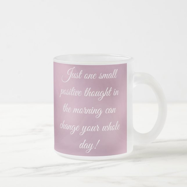 TAZA DE CRISTAL ESMERILADO CITA MOTIVATIVA CAFÉ MUG (Derecha)