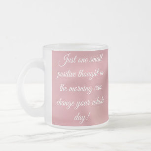 TAZA DE CRISTAL ESMERILADO CITA MOTIVATIVA CAFÉ MUG