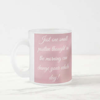 TAZA DE CRISTAL ESMERILADO CITA MOTIVATIVA CAFÉ MUG