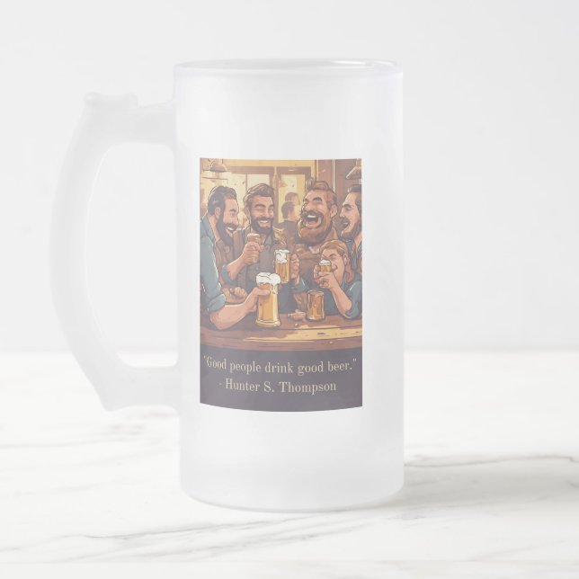 Taza De Cristal Esmerilado citas de cerveza (Izquierda)