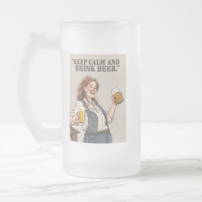 Taza De Cristal Esmerilado citas de cerveza (Izquierda)