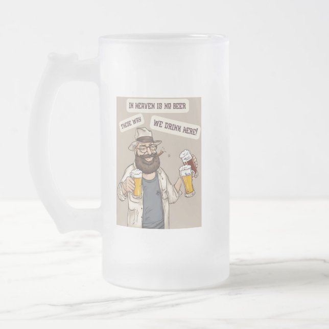 Taza De Cristal Esmerilado citas de cerveza (Izquierda)